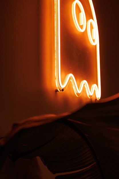 Pac Man Ghost (single line) - Neon Sign