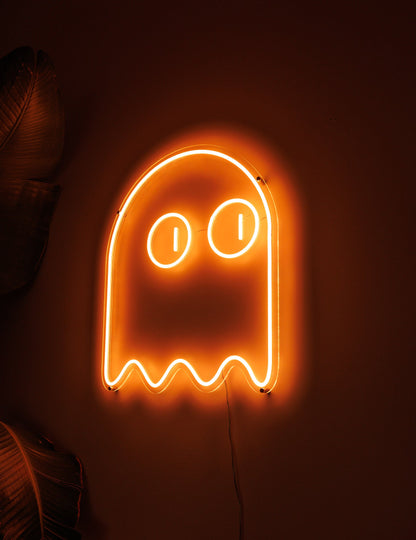 Pac Man Ghost (single line) - Neon Sign