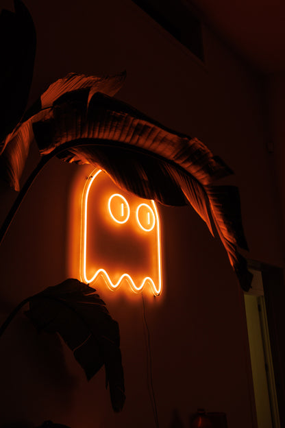 Pac Man Ghost (single line) - Neon Sign