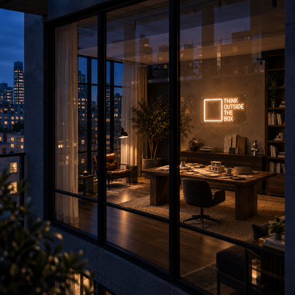 Think Outside The Box - Neon Sign
