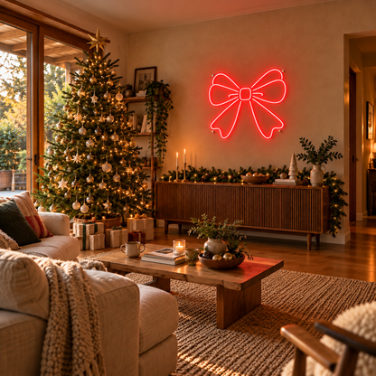 Christmas Bow - Neon Sign
