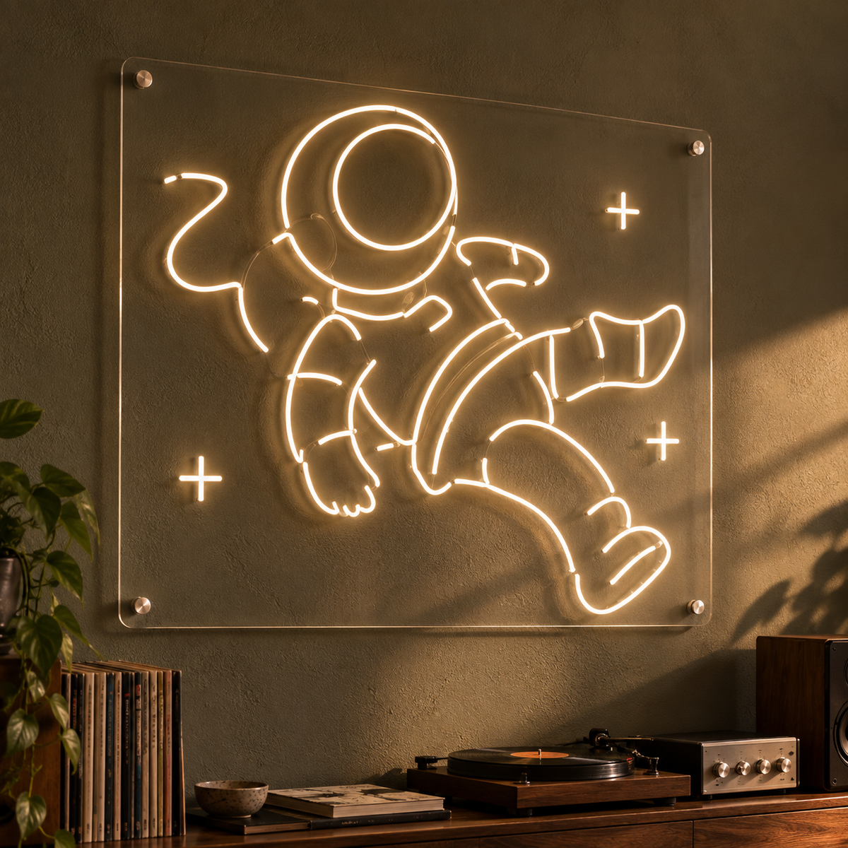 Spaceman Zero G-force - Neon Sign