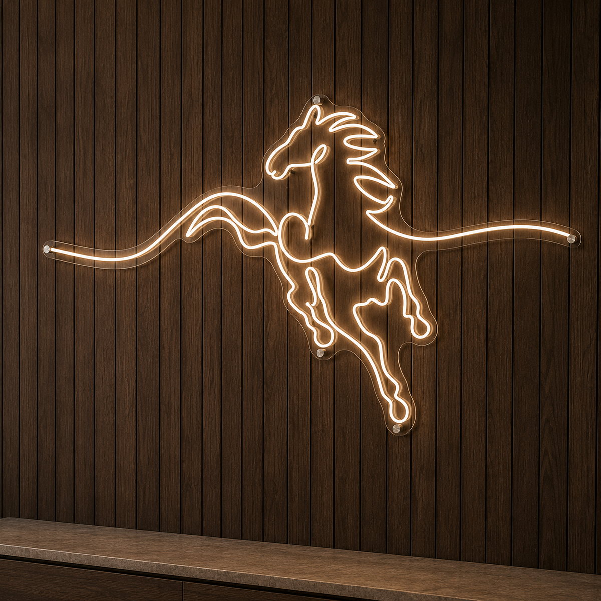 Horse Running Line art - Neon Sign