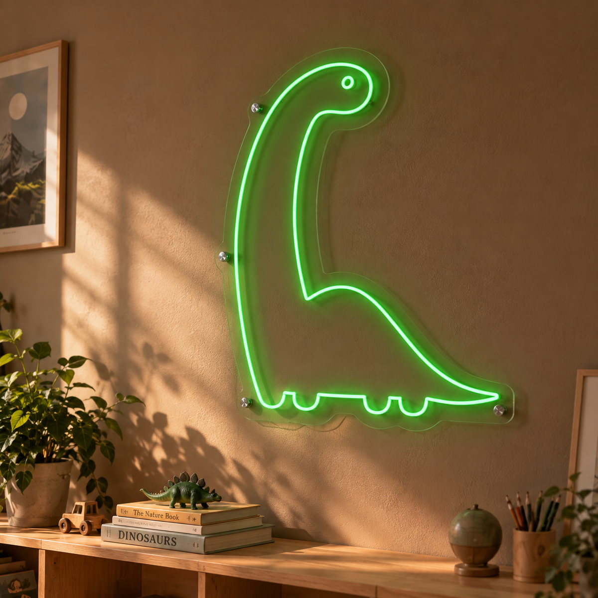 Long Neck Dino - Neon Sign