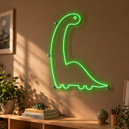 Long Neck Dino - Neon Sign