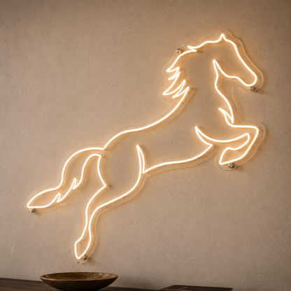Horse Jumping - Neon Sign