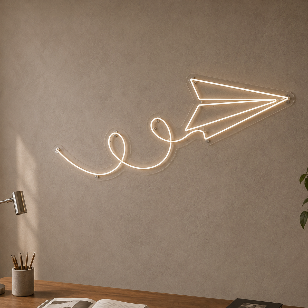 Paper Plane - Neon Sign