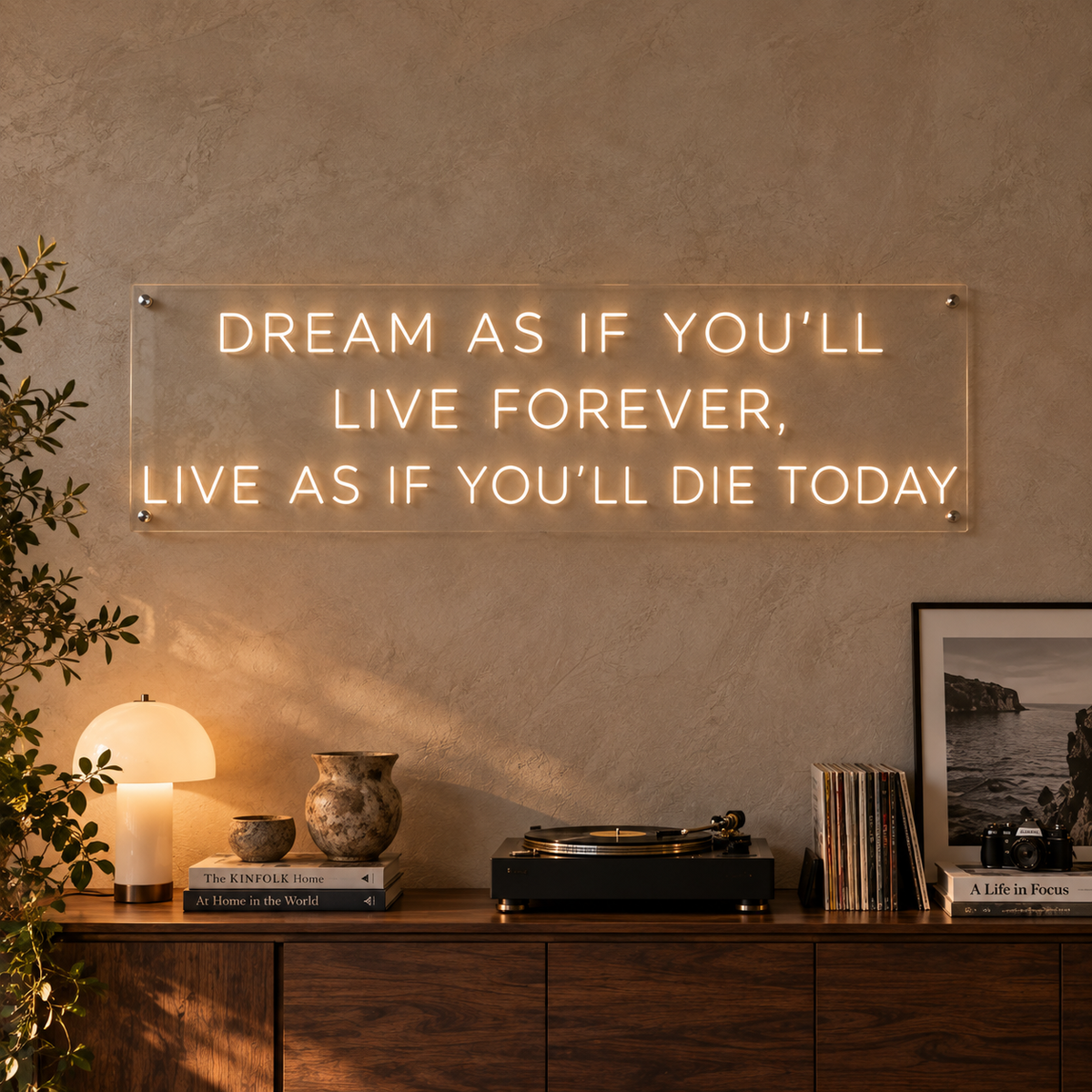 Live As If You'll Die Today - Neon Sign