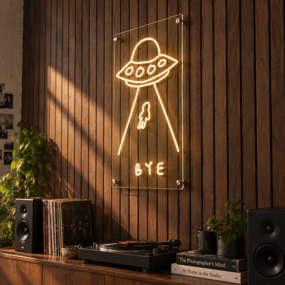 "Bye" - Neon Sign