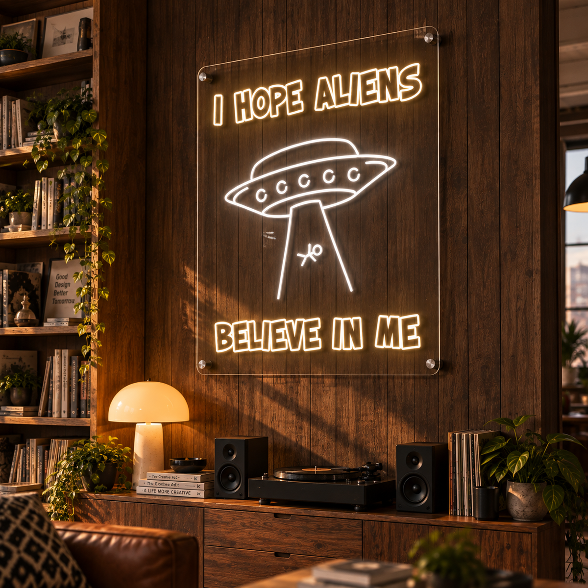I Hope Aliens Believe In Me - Neon Sign