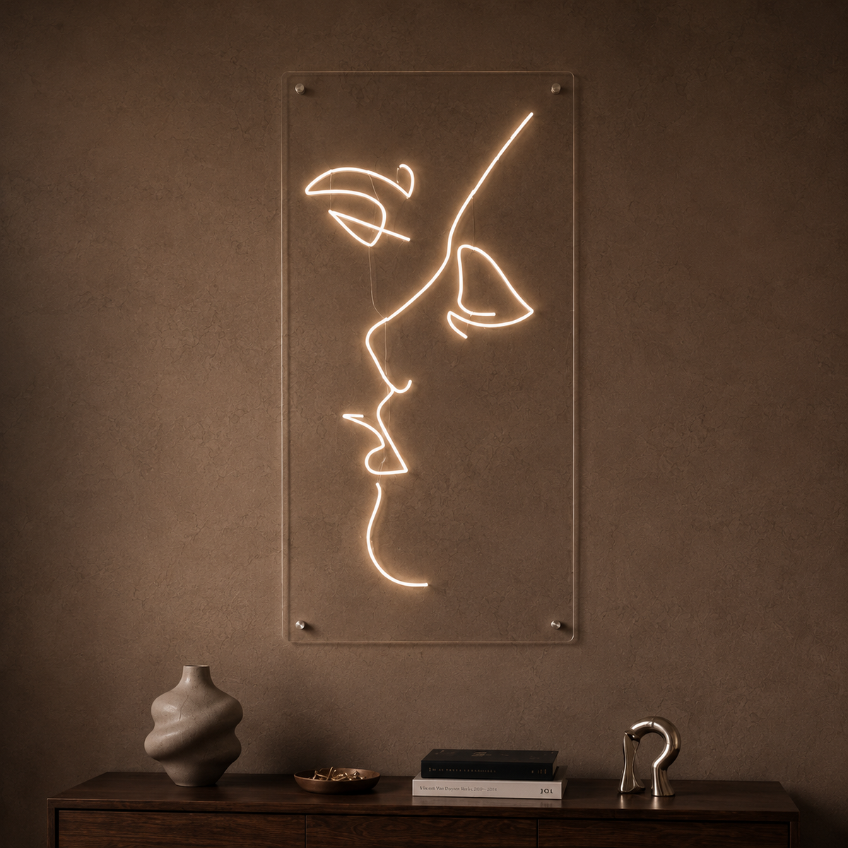 Kissing line art - Neon Sign