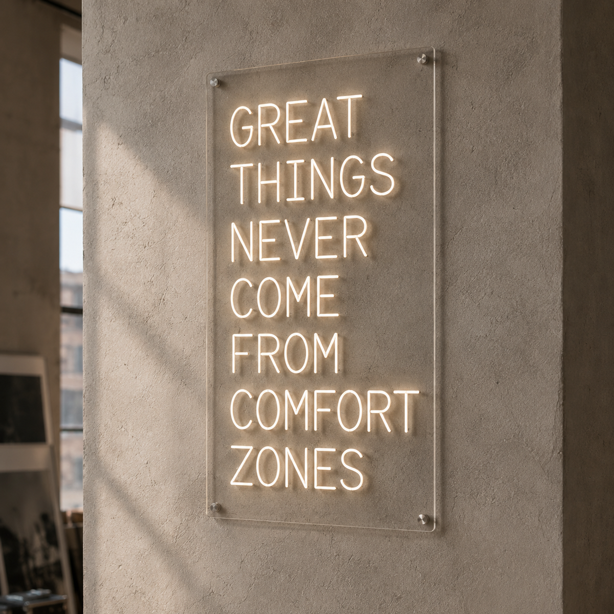 GREAT THINGS... COMFORT ZONES - Neon Sign