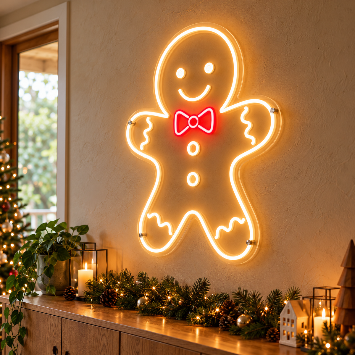 Gingerbread Man - Neon Sign