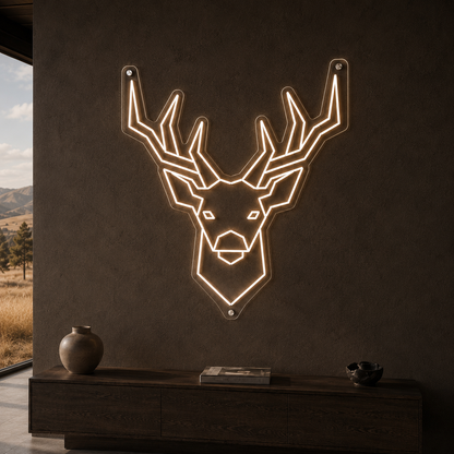 Stag Head - Neon Sign