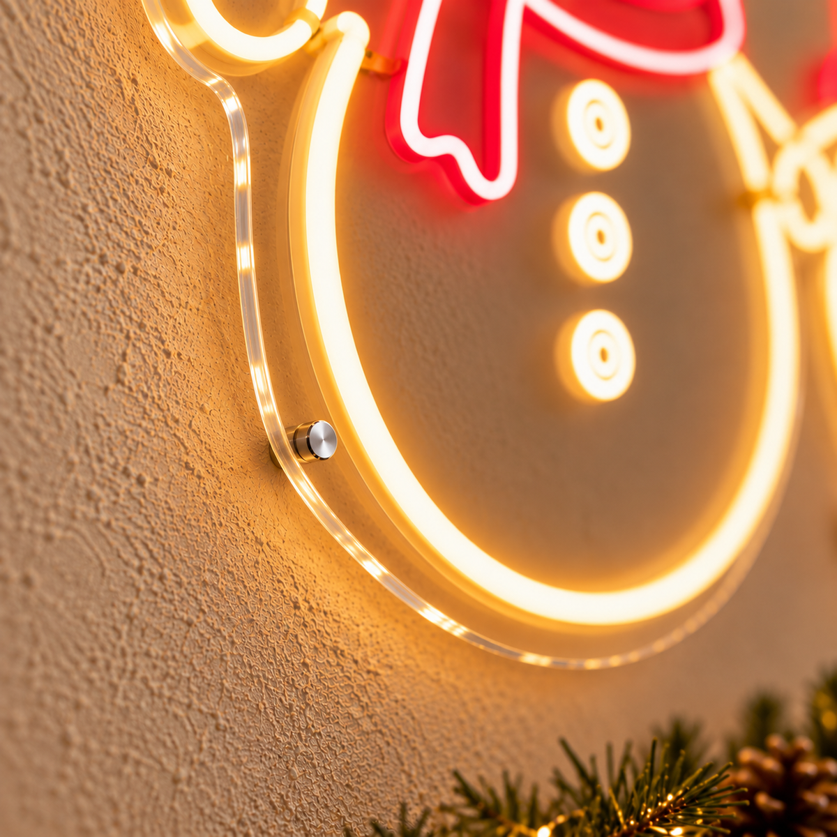 Snowman Couple - Neon Sign