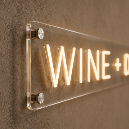 Wine + Dinner = Winner - Neon Sign