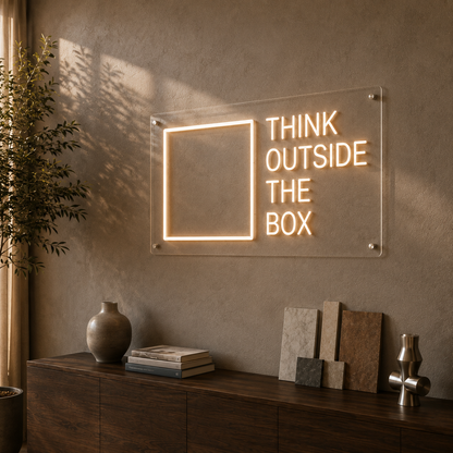 Think Outside The Box - Neon Sign