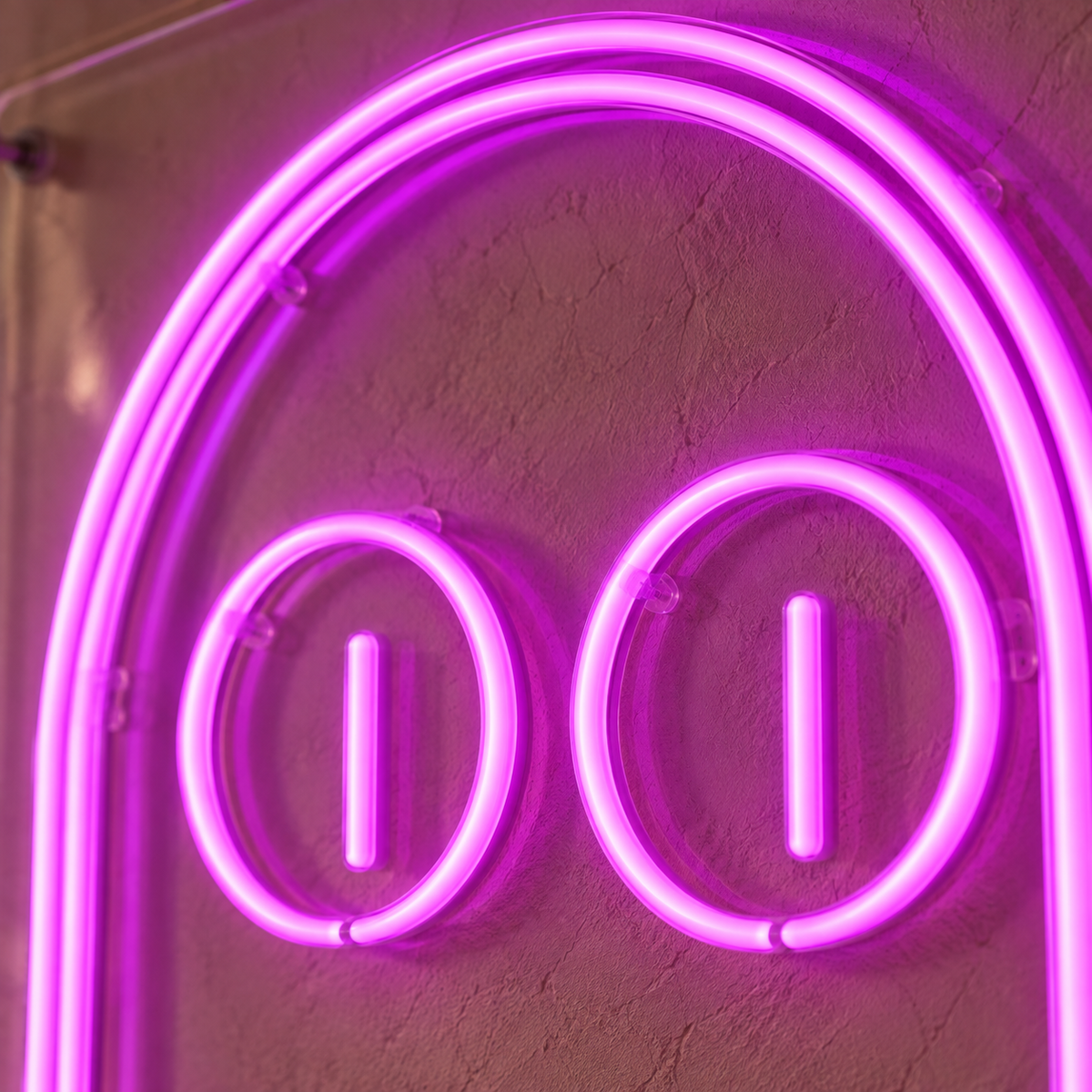 Pacman Ghost (double line) - Neon Sign