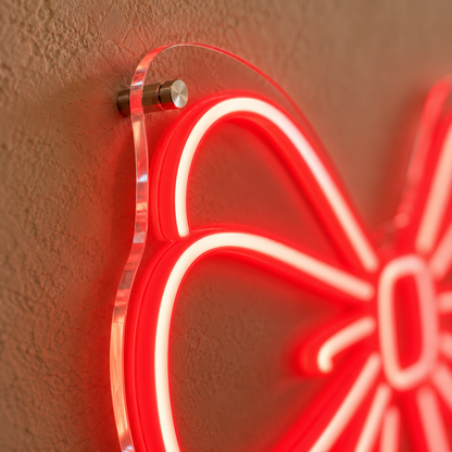 Christmas Bow - Neon Sign