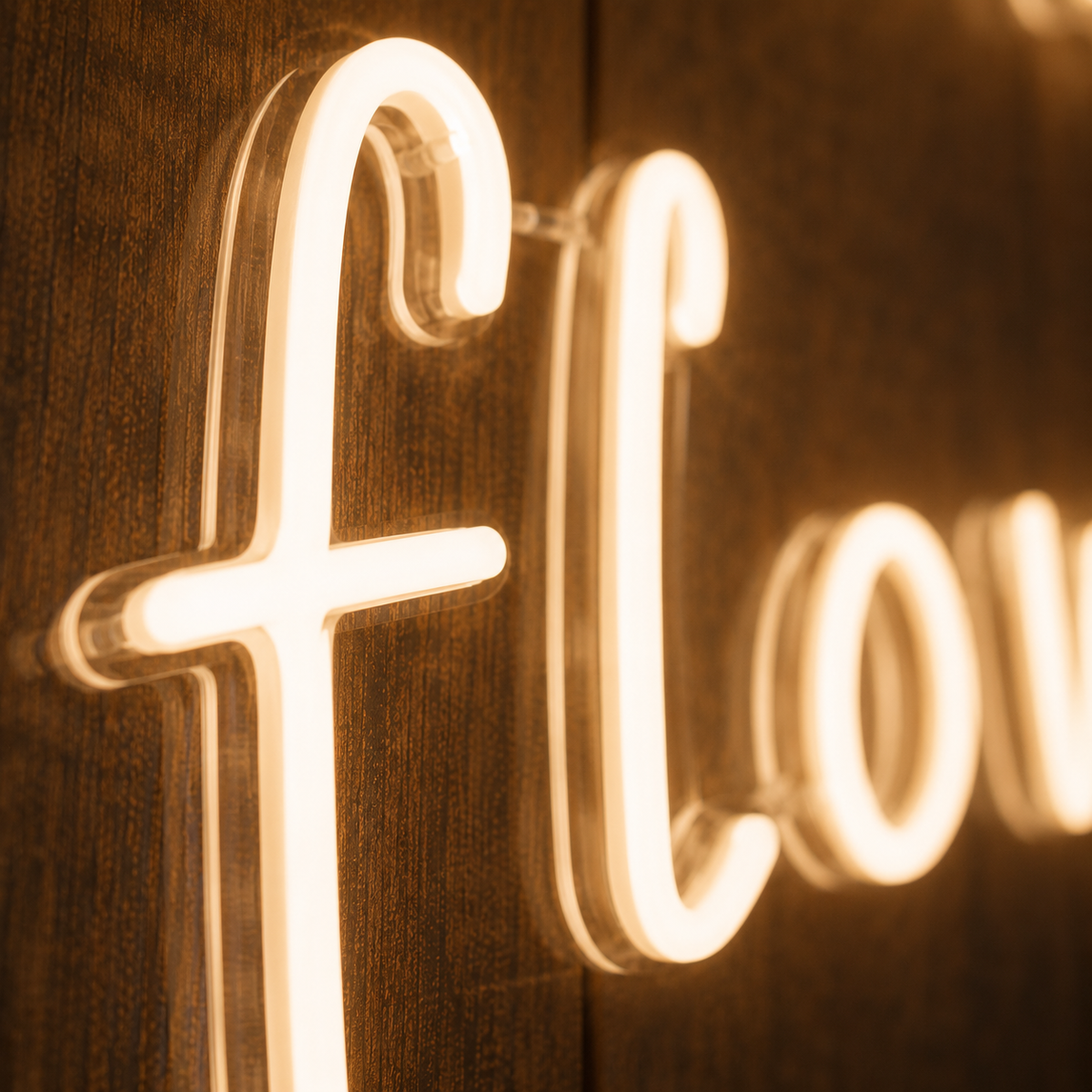 No Rain, No Flowers  - Neon Sign
