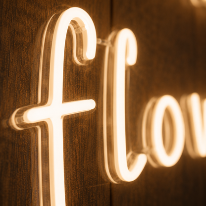 No Rain, No Flowers  - Neon Sign