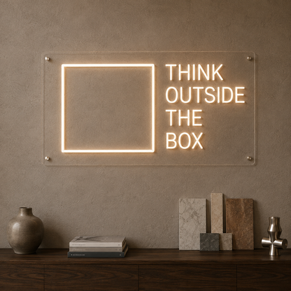 Think Outside The Box - Neon Sign