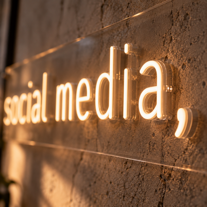 F Social Media - Neon Sign
