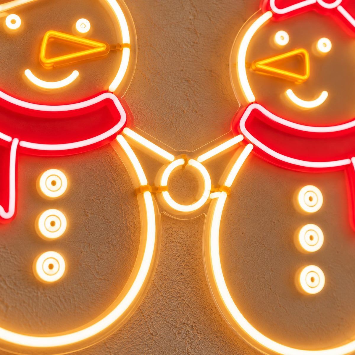 Snowman Couple - Neon Sign