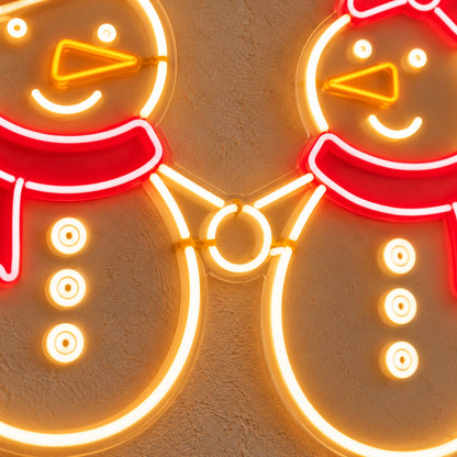 Snowman Couple - Neon Sign