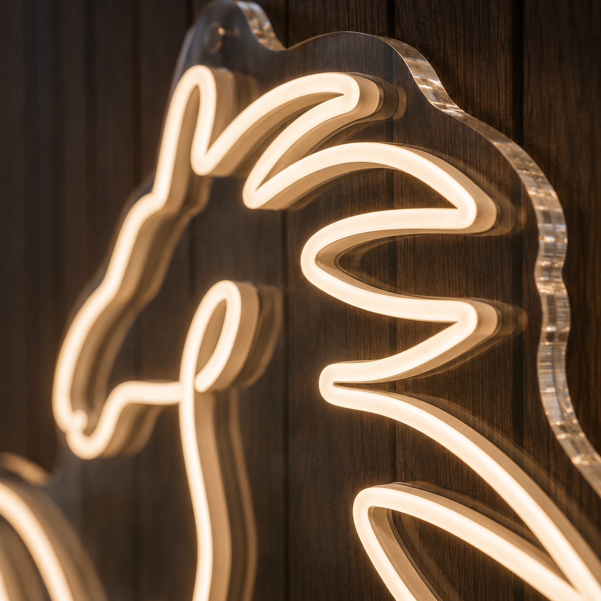 Horse Running Line art - Neon Sign