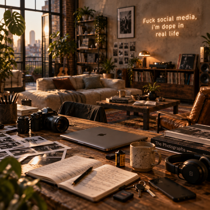 F Social Media - Neon Sign
