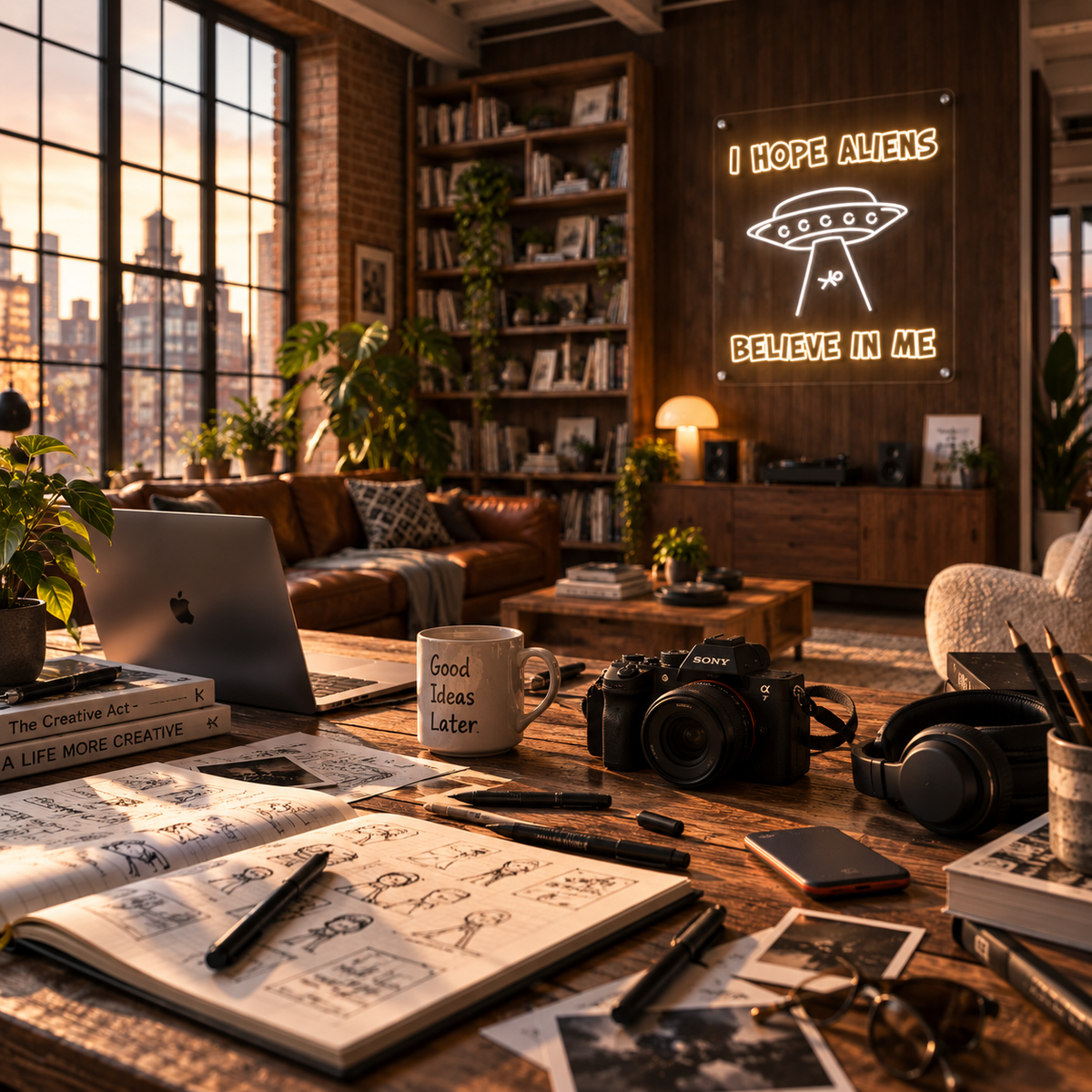 I Hope Aliens Believe In Me - Neon Sign