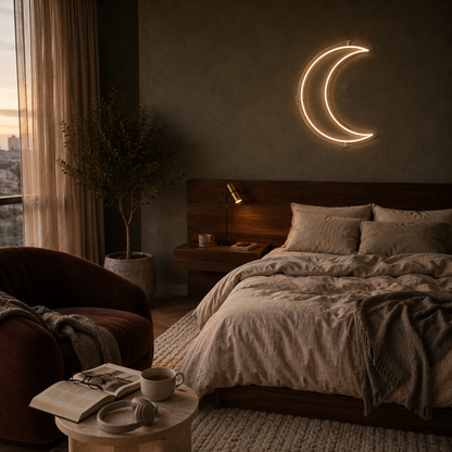 Moon (Single Line) - Neon Sign
