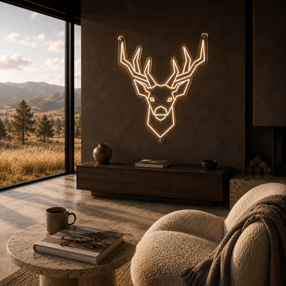 Stag Head - Neon Sign