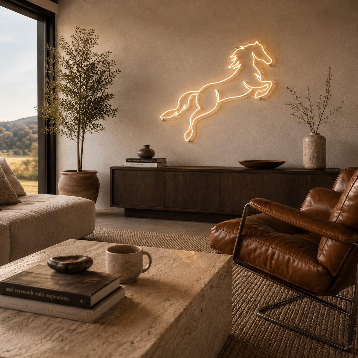Horse Jumping - Neon Sign