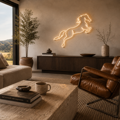 Horse Jumping - Neon Sign