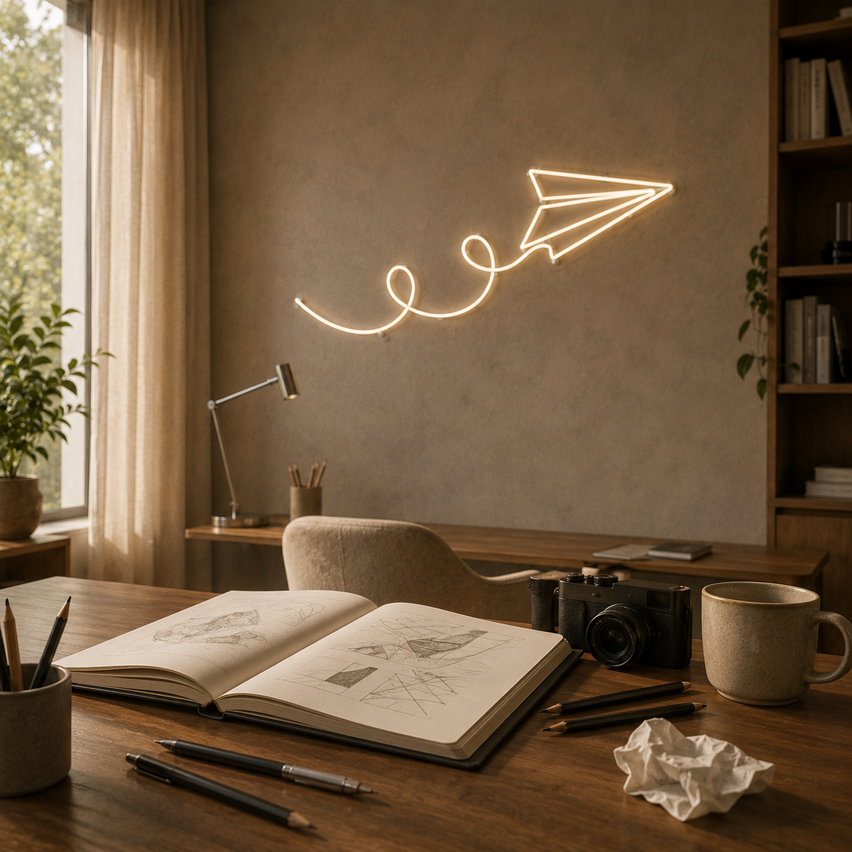 Paper Plane - Neon Sign