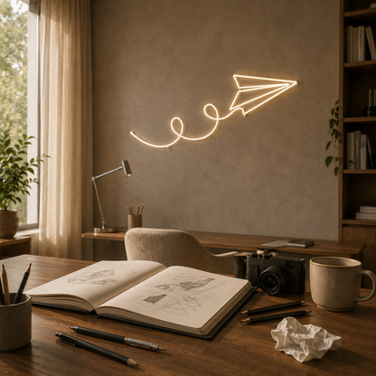 Paper Plane - Neon Sign