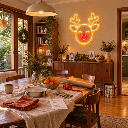 Red Nose Reindeer - Neon Sign