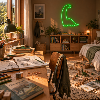 Long Neck Dino - Neon Sign