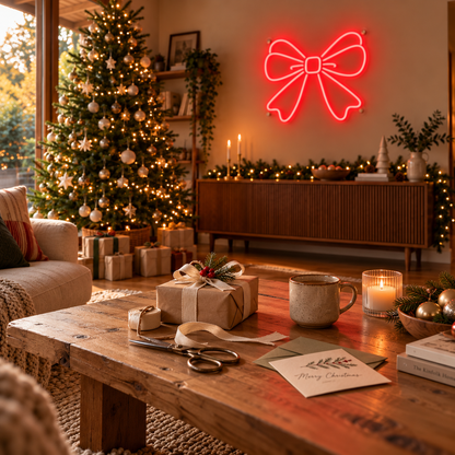 Christmas Bow - Neon Sign