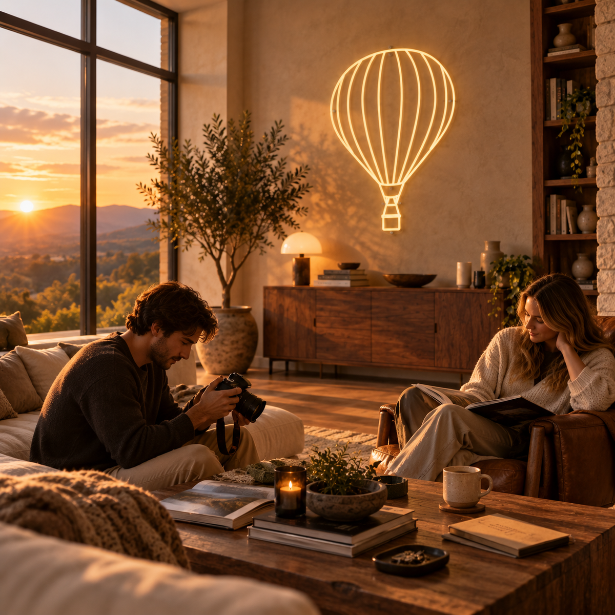 Hot Air-balloon- Neon Sign