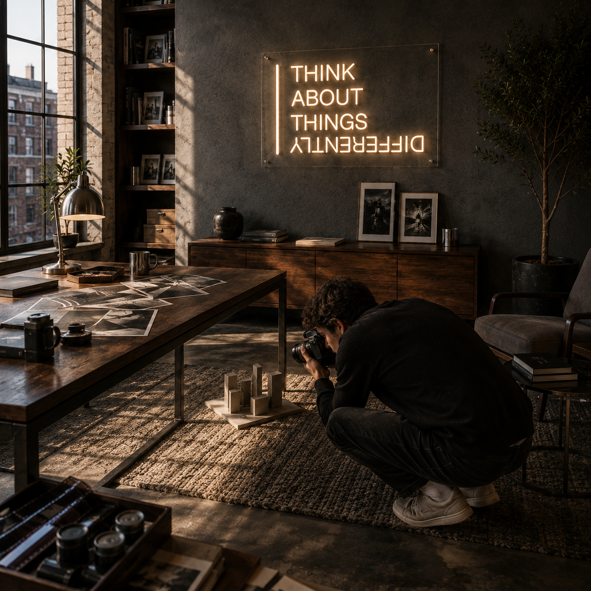 Think About Things Differently - Neon Sign