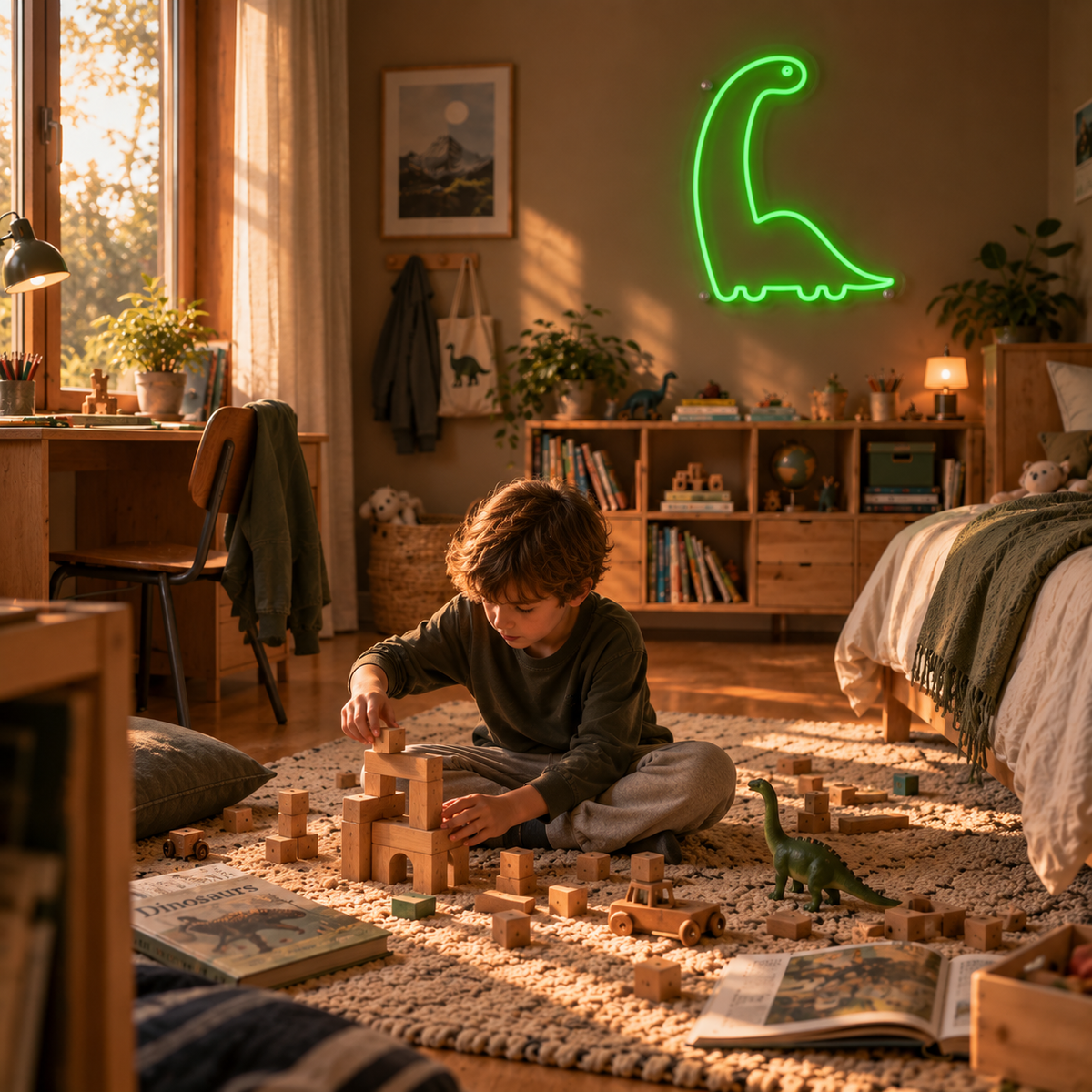 Long Neck Dino - Neon Sign