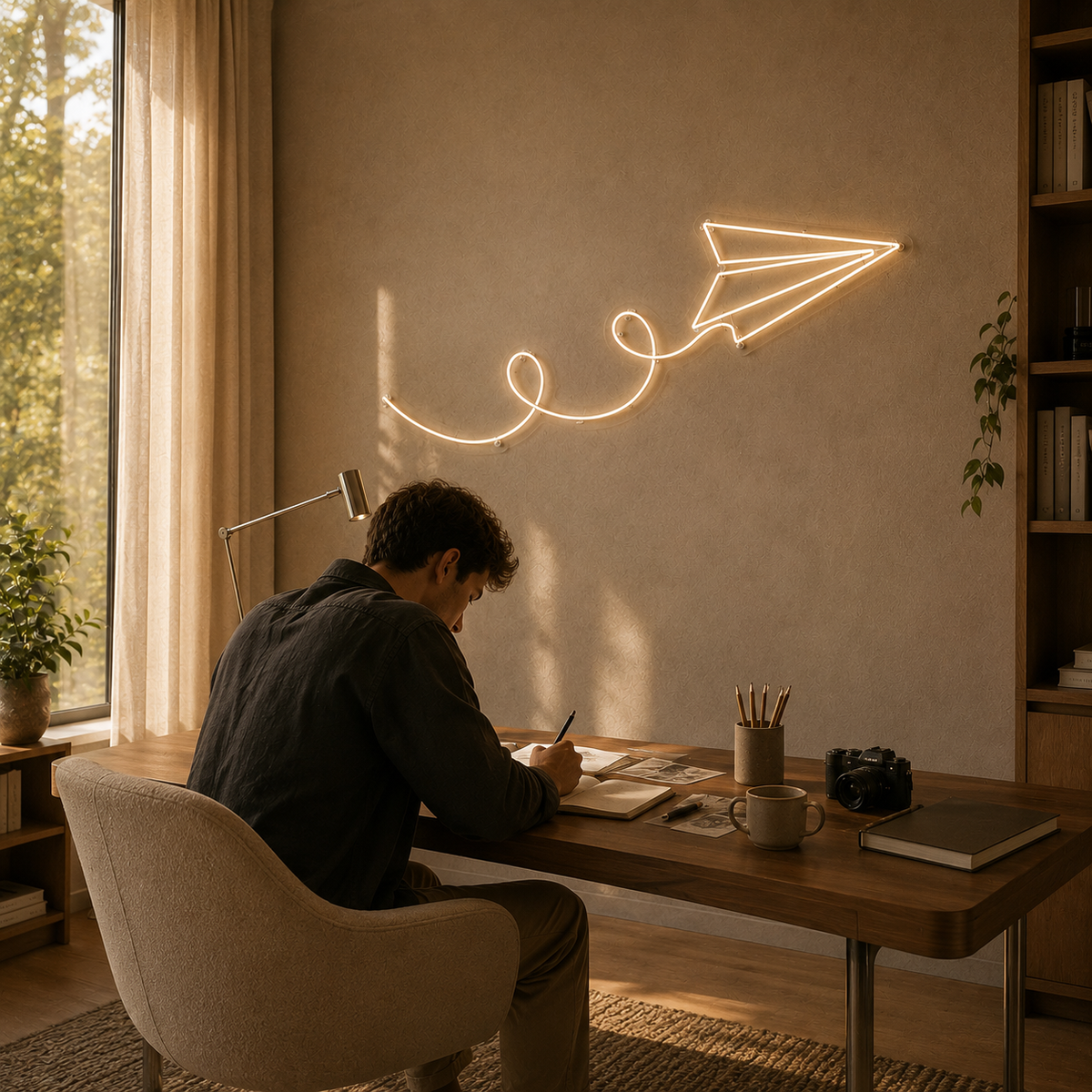 Paper Plane - Neon Sign