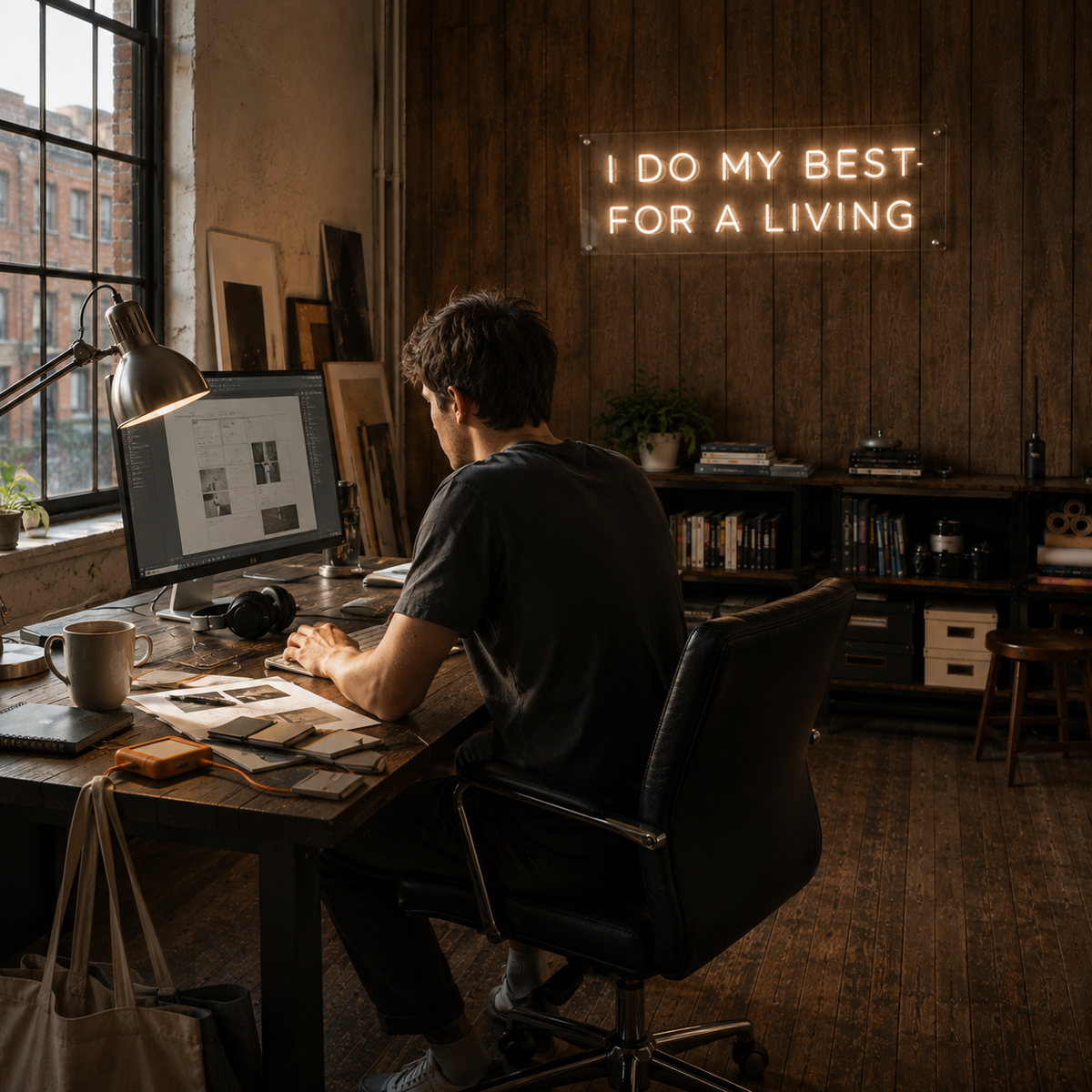 I Do My Best For A Living - Neon Sign