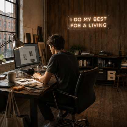I Do My Best For A Living - Neon Sign