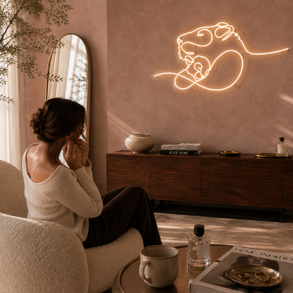 Lion and Cub - Neon Sign