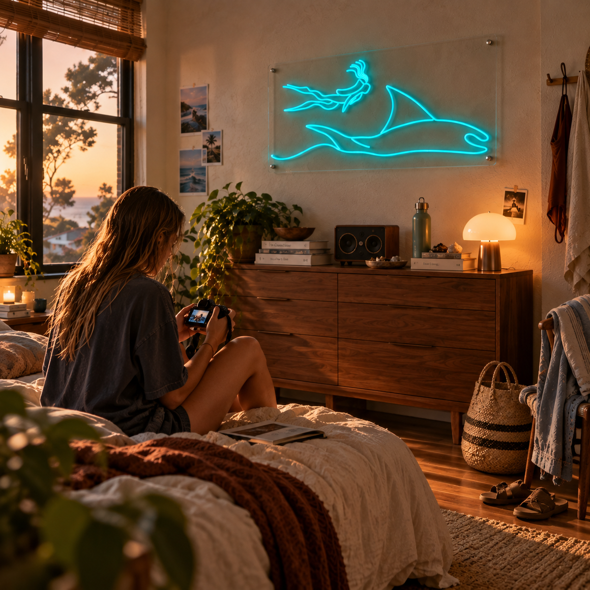 Diver and Ray - Neon Sign