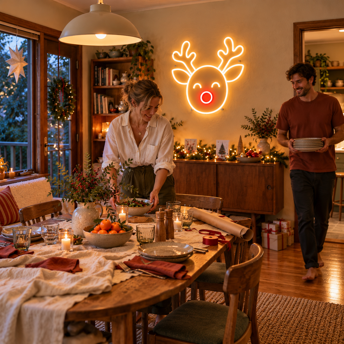 Red Nose Reindeer - Neon Sign